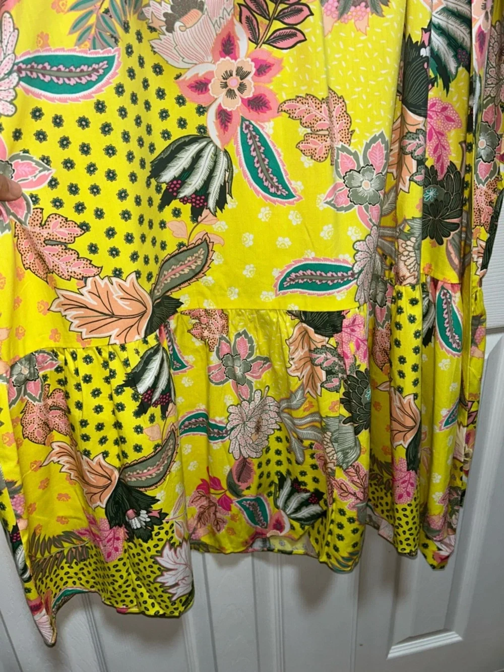 💗NWT LOFT Yellow Floral Strappy Flounce Midi Dress - Size 14 - Picture 6 of 9